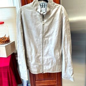 Armani Collezioni light grey/tan men’s leather jacket - Like New
